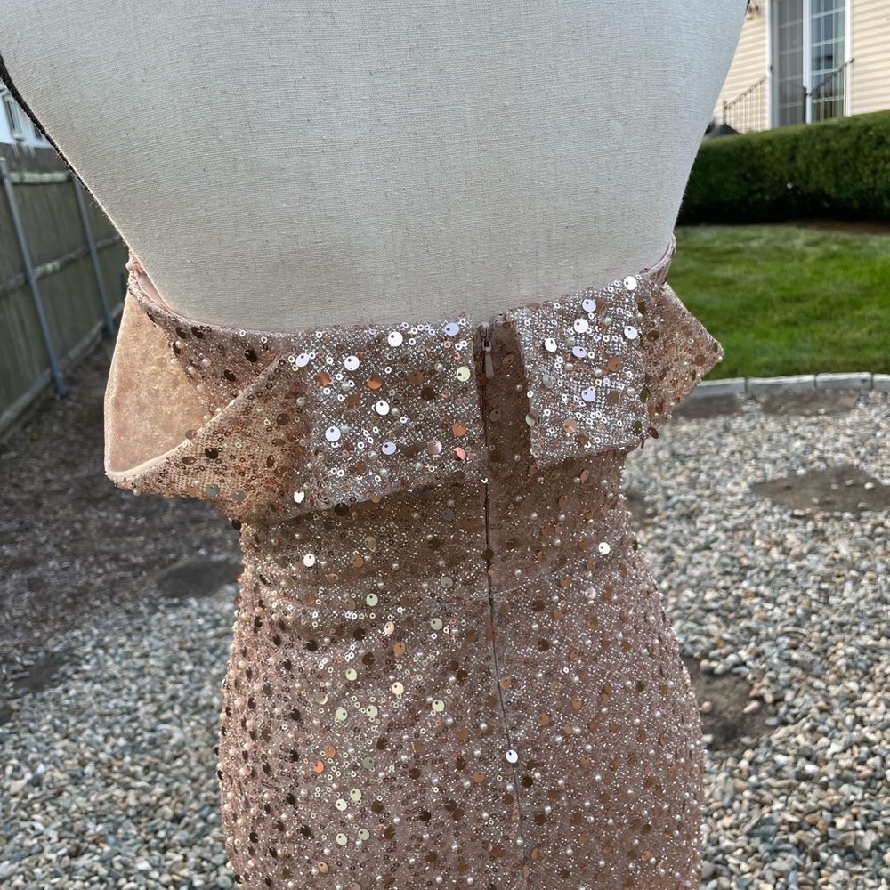 Prom Dress Ladivine Cinderella Divine Sequin 4  Gown CD260 Rose Gold Bridesmaid - Picture 8 of 11